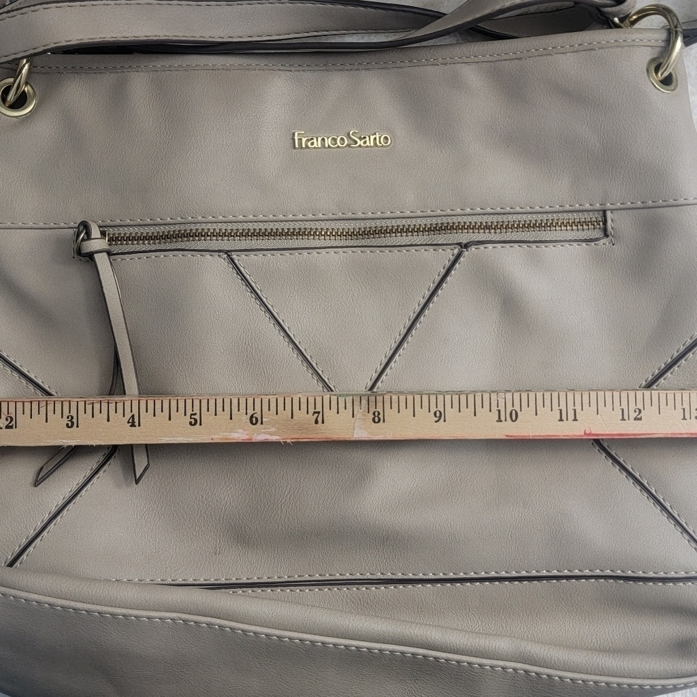 FrancoSarto Large tan  Crossbody / Shoulder Bag with UNIQUE style - Picture 9 of 11